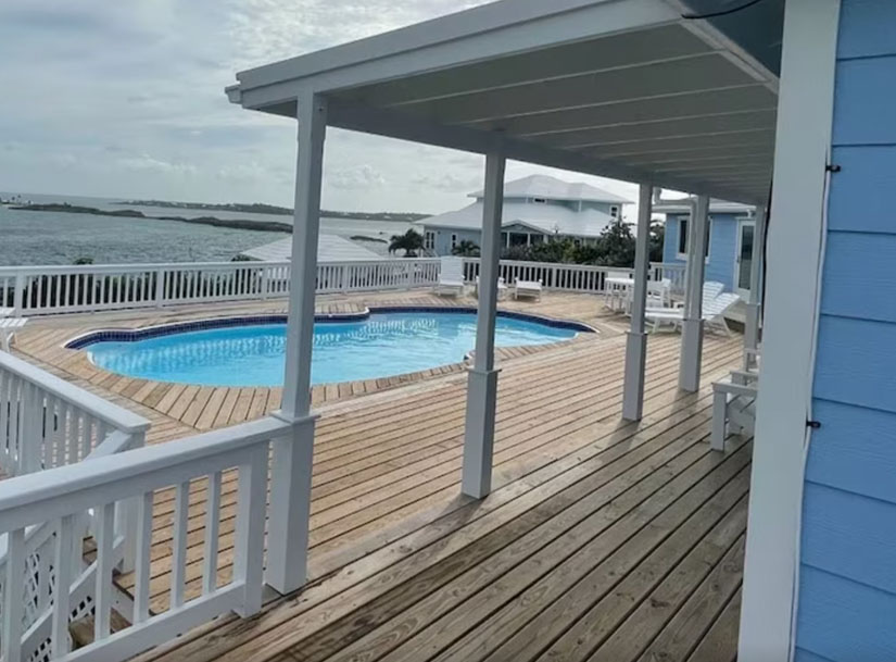 Barefoot Bay pool view from deck